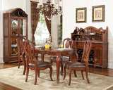 高端欧式实木餐桌椅组合美式法式实木古典餐台纯手工雕花高档餐桌