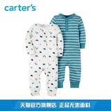 Carter's2件装小熊印花长袖连体衣爬服全棉男宝婴儿童装126G268