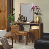梳妆台卧室橡木主人房桌镜小户型简约实木凳子化妆桌现代家具