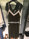 M L 现货ZARA上海专柜正品代购 7月女款天鹅绒吊带连衣裙5580/279