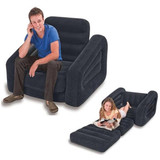 包邮 正品INTEX-68565单人植绒加厚折叠懒人沙发床 充气沙发