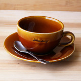 高档咖啡杯陶瓷杯马克杯厚胎色釉陶瓷卡布奇诺咖啡杯咖啡厅馆专用