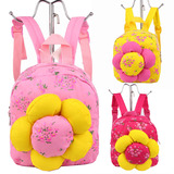 韩版女宝宝萌书包双肩包可爱幼儿园1-3岁儿童卡通花朵布艺背包包