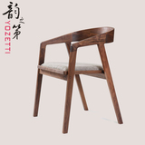 实木餐椅现代简约北欧风格软包靠背椅创意样板房书房椅宜家咖啡椅