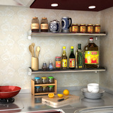 厨房置物架 层架304不锈钢壁挂墙上调味料 多功能收纳架子 餐具架