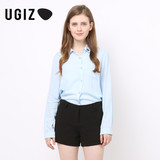 UGIZ韩国女装时尚休闲纯色淑女气质宽松长袖衬衫UCSY400A专柜正品