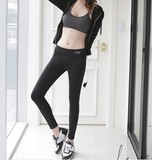 韩国瑜伽服套装 夏季黑色显瘦紧身裤修身跑步运动九分裤女健身服