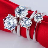 莫桑钻石戒指明星同款经典六爪高仿真钻结婚求订婚钻戒男女对戒指