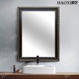 特价实木中式浴室镜洗手间防潮银镜卫生间壁挂梳妆镜方形装饰镜子