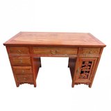 中式实木笔记本电脑桌 领导办公桌 雕花书桌 写字桌 明清仿古家具
