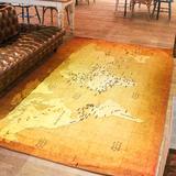 正品复古超大地毯 创意世界地图客厅地毯爬行毯长方形卧室耐脏地
