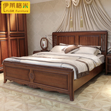 纯全实木美式实木床1.8米中式双人床美式床欧式床品牌大床公主床
