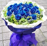 蓝色妖姬蓝玫瑰花束礼盒情人节鲜花速递成都龙泉驿上海北京广州