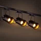 LED走廊射灯美式工业明装过道服装店长杆导轨道灯筒灯吊灯cob复古