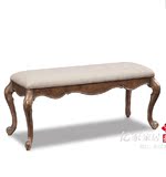 美式新古典床尾凳 欧式实木布艺床尾凳 长凳法式床尾凳