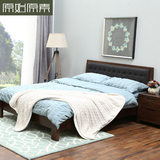 原始原素胡桃色软包床实木床欧式双人床1.5米1.8米婚床白橡木新品