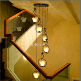 欧式吊灯客厅卧室餐厅楼梯间灯具铁艺简约现代铁艺简约螺旋长吊灯