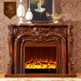 1.5米美式风格实木色欧式壁炉装饰柜 仿真火白色取暖器电壁炉架