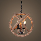 loft工业风创意个性咖啡餐厅吧台吊灯服装店艺术工程吊灯麻绳吊灯