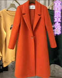 欧时力专柜代购2016新女秋装纯色中长款羊毛呢大衣外套1YY3345930