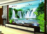 大型壁画3D立体沙发电视背景墙布画墙纸壁纸现代简约自然风景客厅