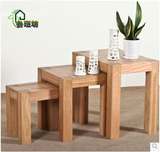特价田园欧风中式白橡木家具实木套几套凳方凳餐椅置物架北美时尚