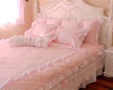 粉色韩版4四件套 全棉波点公主风纯棉被套床单床裙清新三件套包邮