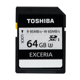 东芝SD卡64g SDXC相机内存卡Class10高速存储4K高清U3 95M/s 60M