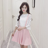 闺蜜装春季韩版学生甜美可爱大码显瘦套装裙女装夏天两件套连衣裙