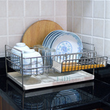 高端304不锈钢碗碟架单层晾碗架沥水架厨房置物架收纳架 碗盘架