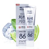 韩国进口 爱茉莉 麦迪安86%美白牙膏 口气清新美白去渍银色款120g