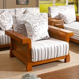 易达彼思现代中式全实木沙发 白蜡木客厅可拆洗转角布艺沙发组合