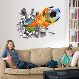墙纸贴画创意个性3d立体效果可移除沙发背景墙贴卧室儿童篮球足球