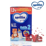 意大利原装进口幼婴儿配方 美林牛奶粉二段 1200G 每四盒一包装