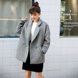 韩国秋冬装新款羊毛呢外套女短款呢子大衣加厚宽松大码显瘦韩版潮