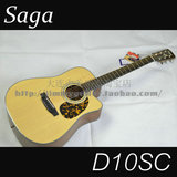 正品行货SAGA D10SC 单板民谣吉他 面单 原木色 缺角