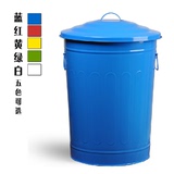户外果皮箱环保小区环卫大号64L圆形有盖工业公共用分类垃圾桶彩