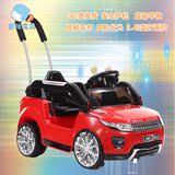 新款路虎儿童电动汽车双驱动可遥控带推把护栏四轮宝宝童车玩具车