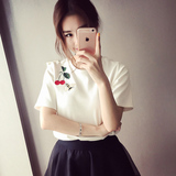 2016春夏季韩版短袖韩范体恤女款上衣圆领半袖大码女装学生t恤