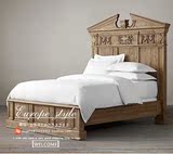 欧式家具美式法式乡村风格实木床家具欧式复古风格全松木雕花床