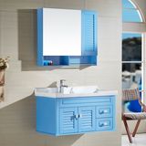 橡木PVC浴室柜组合地中海美式镜柜洗漱台卫生间脸盆洗手面盆柜