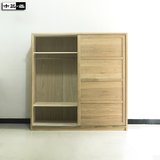 定制全实木大衣柜移门白橡木衣柜北欧日式简约风格大衣柜卧室家具