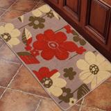 华德地毯 新款花卉防滑垫 进门脚垫 玄关卧室入户门垫 红色花卉 6