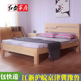 卯榫包邮实木床纯松木1.8实木床1.5单人床双人床 1.2儿童床可定制