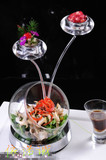 高端酒店会所创意菜餐具  意境菜 烛台创意餐具  玻璃鱼缸蜡烛台