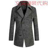 香港代购 ZARA秋冬男装羊毛妮子修身中长款风衣男士呢子大衣外套