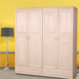 衣柜实木质松木家具宜家特价组合简易整体衣橱三门四门大衣柜