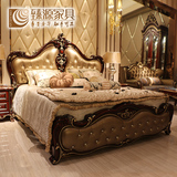 新古典床欧式雕花实木床 酒店售楼处样板房家具床双人床创意床