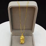 包邮欧币饰品精致3D仿黄金猴子项链金猴吊坠盒子链 本命年项链