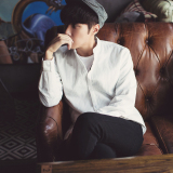 2015冬装新款简约设计韩版男士加棉衬衫
